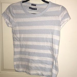 Pastel blue and white stripped A&F shirt